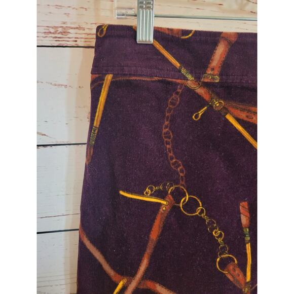 Talbots Bit & Bridle Burgundy Equestrian Corduroy Mini Skirt Women's Size 10p - Picture 2 of 9